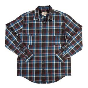 Filson Mens Glacier Blue Plaid Cotton Button‎ Down Shirt FCOP020745 Size M